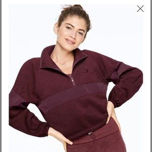 SWEATER KNIT CROPPED HALF-ZIP